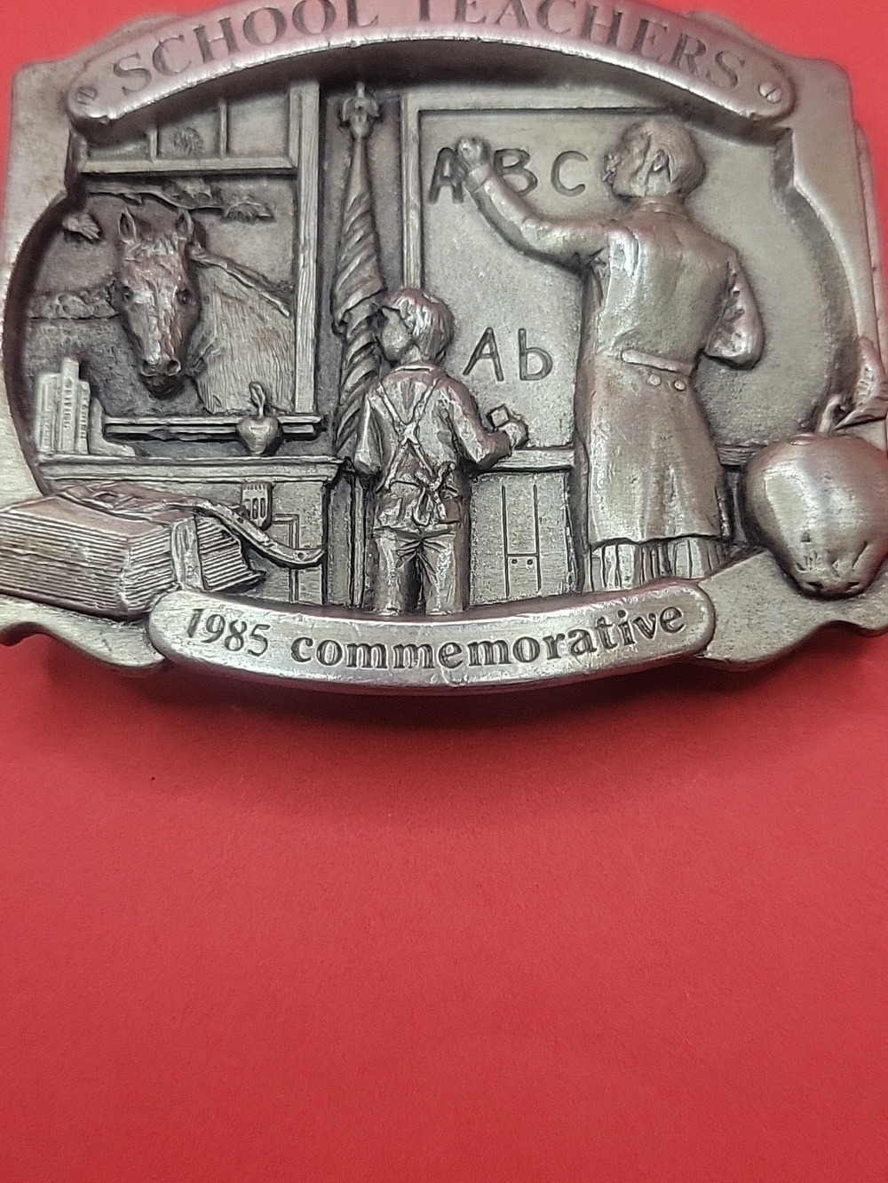 School Teaching 1985 Commemorative Pewter Belt Buckle